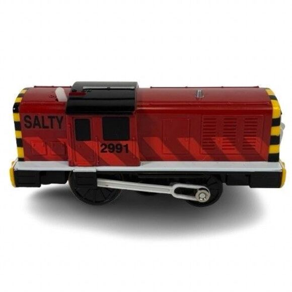 Thomas TOMY Trackmaster Salty VIDEO Train + Black Troublesome Truck w/ Cargo Car - Picture 7 of 16